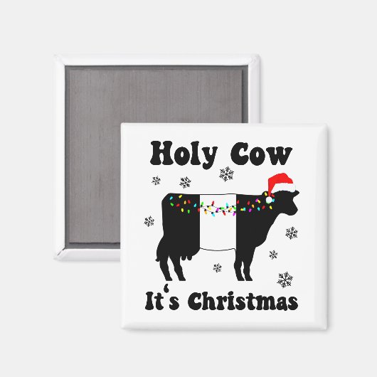 Grappig kerstKoe Belted Galloway Beltie Gift Magneet (Voorkant / Achterkant)