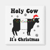 Grappig kerstKoe Belted Galloway Beltie Gift Magneet (Voorkant)