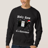 Grappig kerstKoe Beltie Belted Galloway Gift Trui (Voorkant)