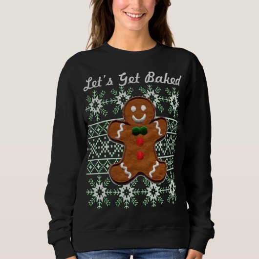 Grappig Kerstkoekje Gingerbread Man Laten we B Trui (Voorkant)