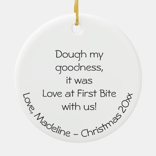 Grappig kerstkoekje Pun Romantic Gift Keramisch Ornament (Achterkant)