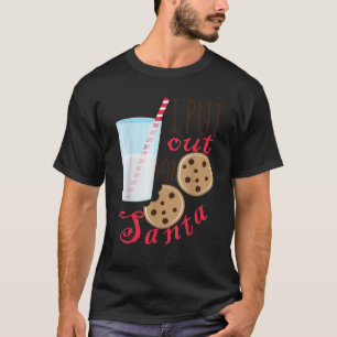 Grappig kerstkoekjes en melk die ik uitzet voor Sa T-shirt