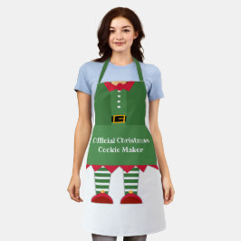 Grappig kerstkoekjesmaker Elf Green Red Schort