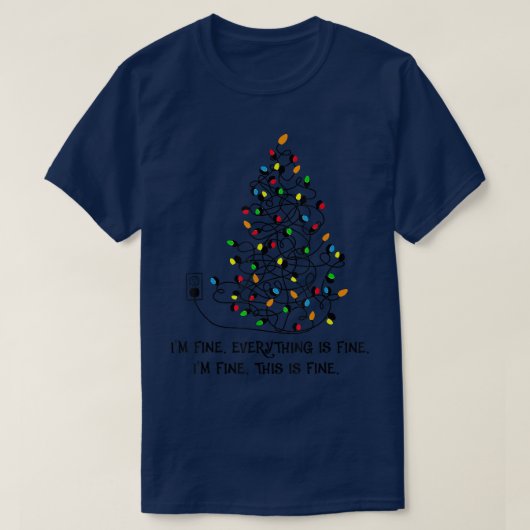 Grappig kerstlampboom. Alles is goed T-shirt (Design voorkant)