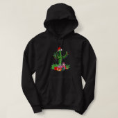 Grappig kerstlampje Cactus Santa Hat Lovers Xma Hoodie (Design voorkant)