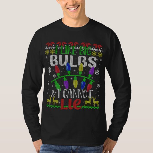Grappig kerstlampje dat ik leuk vind aan Big Bulbs T-shirt (Voorkant)