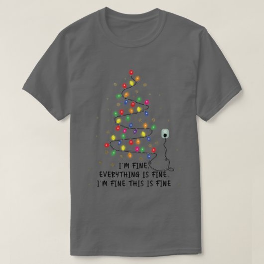 Grappig kerstlampje... ik ben prima alles is t-shirt (Design voorkant)