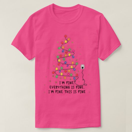 Grappig kerstlampje... ik ben prima alles is t-shirt (Design voorkant)