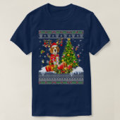 Grappig kerstlampjes Beagle Dog Funny Xmas Ugly T-shirt (Design voorkant)