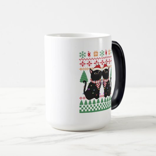 Grappig kerstlampjes met kerstkleden, met een lomp magische mok (Voorkant rechts)