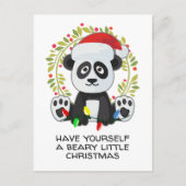 Grappig kerstliedje Pun Panda Feestdagenkaart (Voorkant)
