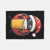 Grappig kerstlieveheersbeestje met bierstrip fleece deken (Voorkant (Horizontaal))