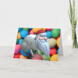 Grappig Kerstman Bunny Feestdagen Kaart