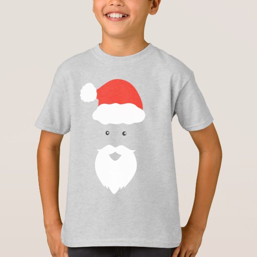 Grappig Kerstman Gezicht blij Vrolijk Kerstfeest f T-shirt (Voorkant)