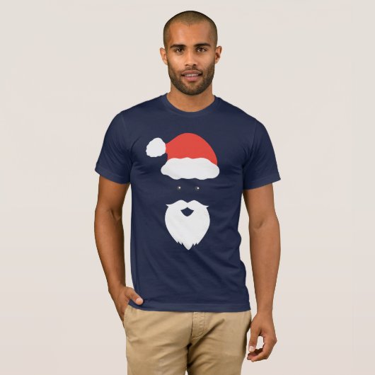 Grappig Kerstman Gezicht blij Vrolijk Kerstfeest f T-shirt (Voorkant volledig)