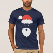 Grappig Kerstman Gezicht blij Vrolijk Kerstfeest f T-shirt (Voorkant)