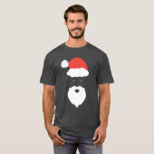 Grappig Kerstman Gezicht blij Vrolijk Kerstfeest f T-shirt (Voorkant volledig)