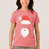 Grappig Kerstman Gezicht blij Vrolijk Kerstfeest f Tri-Blend Shirt (Voorkant)