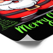 Grappig Kerstman Gezicht Prettig Kerstfeest Vintag Poster (Hoek)