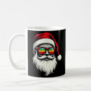 Grappig Kerstman Gezicht Retro Zonnebril Kerstmis  Koffiemok