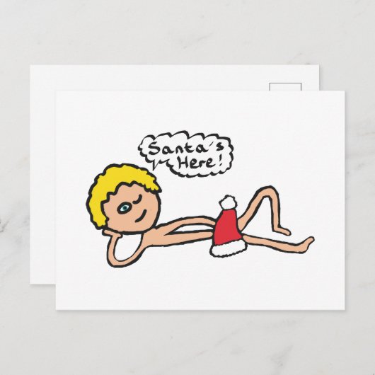 Grappig kerstman hier Humor Briefkaart (Voorkant / Achterkant)