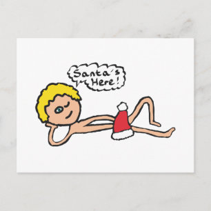 Grappig kerstman hier Humor Briefkaart
