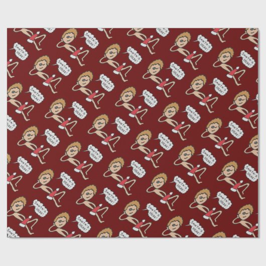 Grappig kerstman hier Humor Cadeaupapier (Vlak)