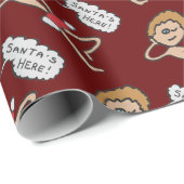 Grappig kerstman hier Humor Cadeaupapier (Rol Hoek)