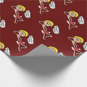 Grappig kerstman hier Humor Cadeaupapier (Hoek)