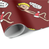 Grappig kerstman hier Humor Cadeaupapier (Rol Hoek)