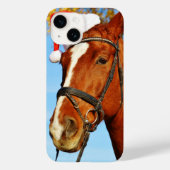 Grappig Kerstman Hoed Paard Kerstmis Case-Mate iPhone Case (Achterkant)