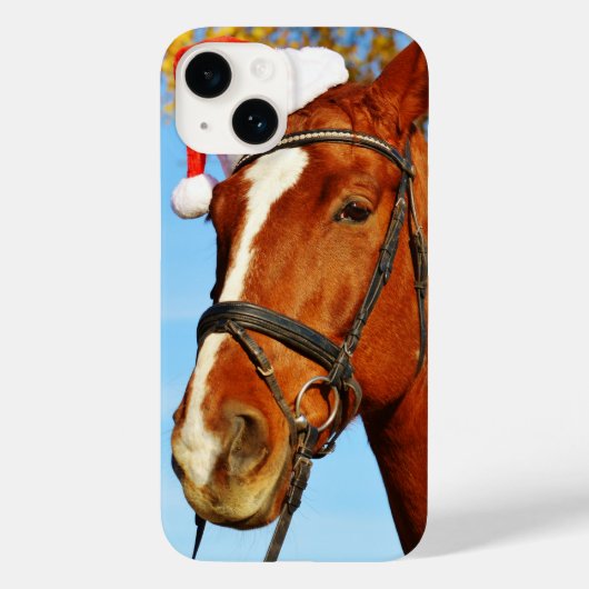Grappig Kerstman Hoed Paard Kerstmis Case-Mate iPhone Case (Achterkant)