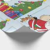 Grappig Kerstman Inpakpapier (Hoek)