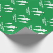 Grappig Kerstman inpakpapier voor hardlopers (Hoek)