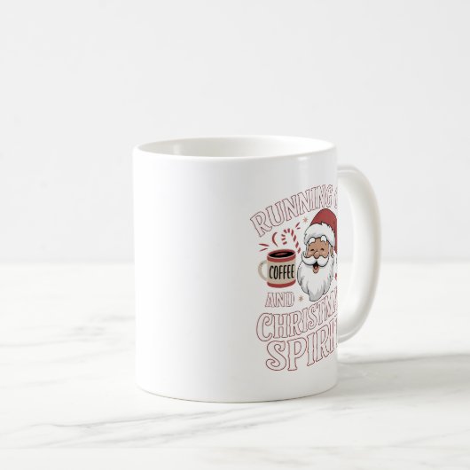 Grappig Kerstman Koffie Liefhebber Design Koffiemok (Voorkant rechts)
