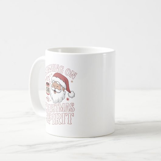 Grappig Kerstman Koffie Liefhebber Design Koffiemok (Voorkant links)