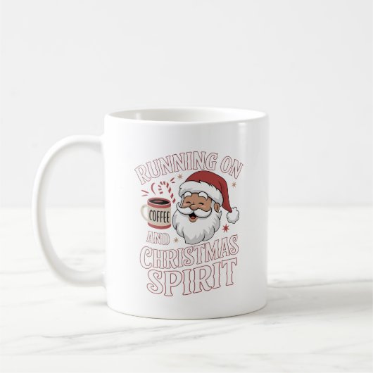 Grappig Kerstman Koffie Liefhebber Design Koffiemok (Links)