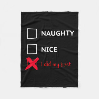 Grappig Kerstman lijst T-shirt - stout Fleece Deken