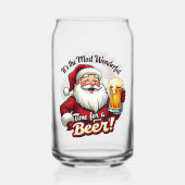 Grappig Kerstman meest geweldige tijd feest Blikvorm Glas (Voorkant)