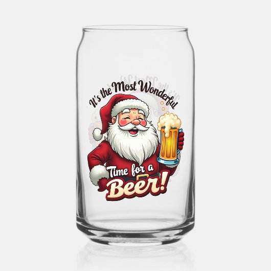 Grappig Kerstman meest geweldige tijd feest Blikvorm Glas (Voorkant)