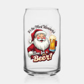 Grappig Kerstman meest geweldige tijd feest Blikvorm Glas (Achterkant)