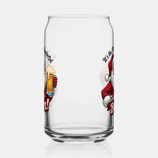 Grappig Kerstman meest geweldige tijd feest Blikvorm Glas (Links)