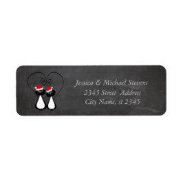 Grappig Kerstman paar Kerstmis krijtbord Etiket