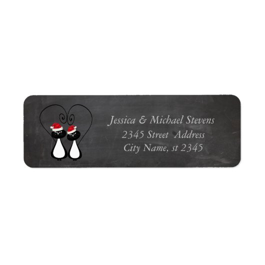 Grappig Kerstman paar Kerstmis krijtbord Etiket (Voorkant)