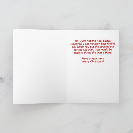 Grappig Kerstman Puppy Kerst Wenskaart Feestdagen Kaart (Binnen)