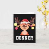 Grappig Kerstman Rendier Donner Kerstgroep Kostuum Kaart (Gele Bloem)