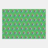 Grappig Kerstman Rijdende Haai Kerstcadeau Inpakpapier Vel (Voorkant 3)