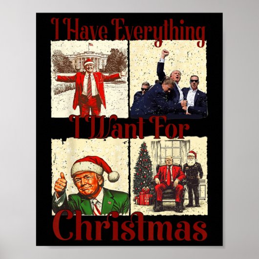 Grappig Kerstman Trump Ik heb alles wat ik wil voo Poster (Voorkant)