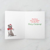 Grappig Kerstman Vissen hond rendier Feestdagen Kaart (Binnen)