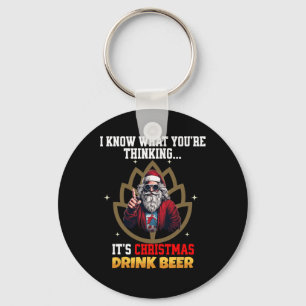 Grappig Kerstman Vrolijk Kerstbier Koel Voor Manne Sleutelhanger